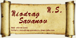 Miodrag Savanov vizit kartica